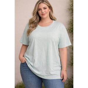 Lane Bryant Women’s The Classic Perfect Sleeve Tee Teal Cotton Plus Size 22 24